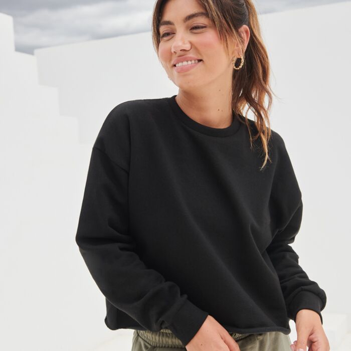 SF Clothing Ladies Cropped Slounge Sweatshirt Thumbnail