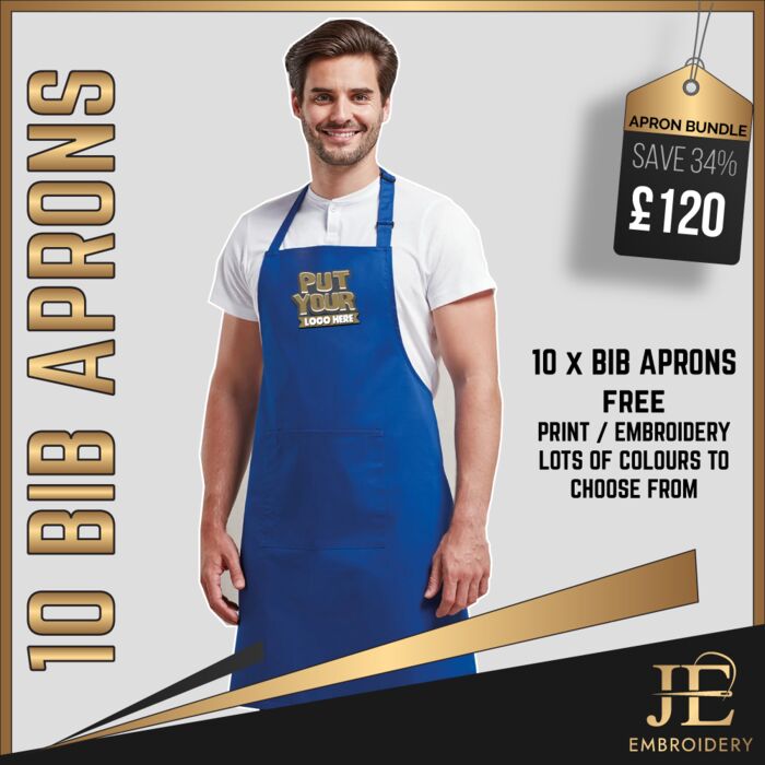 10 x Bib Apron with Pocket Thumbnail